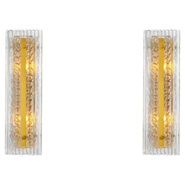 Metal Antique Brass Handmade Glass Wall Lamps, Set of 2 For Sale - Image 7 of 7