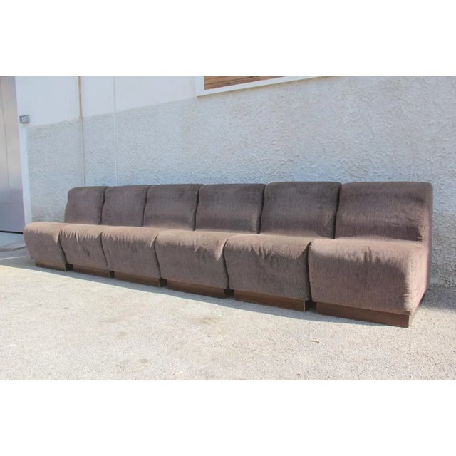 Brown Vintage Italian Modular Sofa Set, 1970s, Set of 6 For Sale - Image 8 of 10