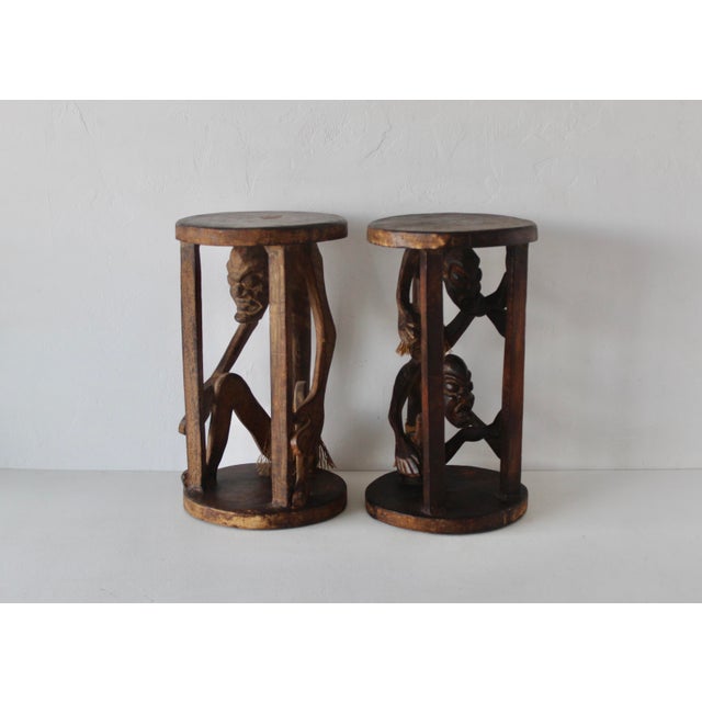 Vintage African Figural Carved Tables-a Pair For Sale - Image 18 of 18