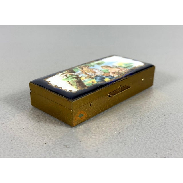 Antique 19th Century French-Style Gilt Brass and Hand-Painted Enamel Courting Scene Box Item Description A fine antique...