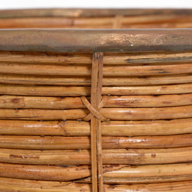 Wood Decorative Bamboo Paper Bin, 1970s For Sale - Image 7 of 13