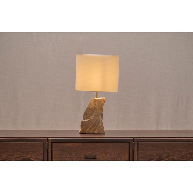French Sculptural Sandstone Table Lamp, 1970s For Sale - Image 10 of 10