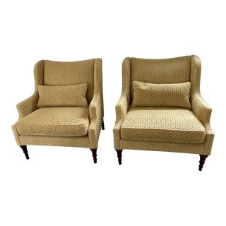 Pair of Oversized Schumacher Club Chairs For Sale