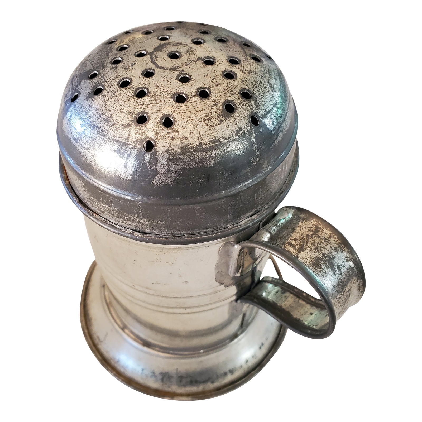 Early 20th Century Vintage Tin Flour & Sugar Shaker for Coating and