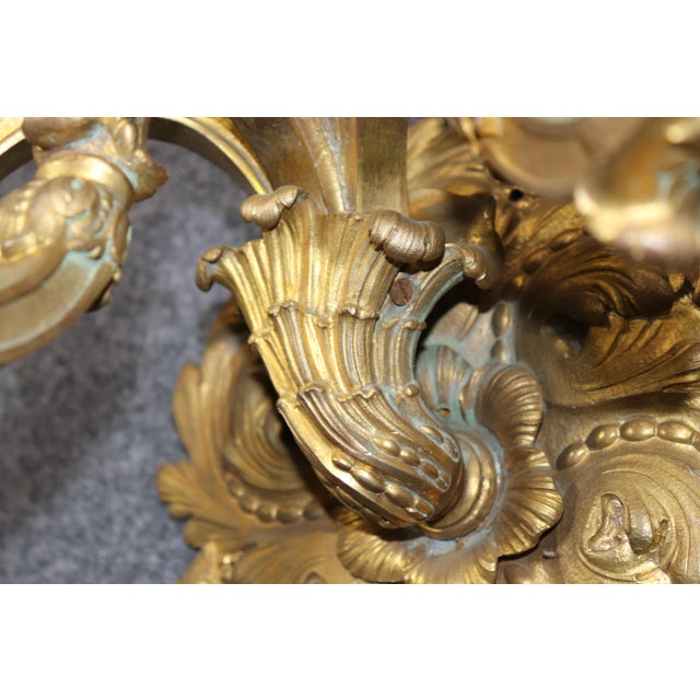 Late 19th C. Set 4 Regence Style French Bronze Ormolu 3 Arm Sconces For Sale In Philadelphia - Image 6 of 6