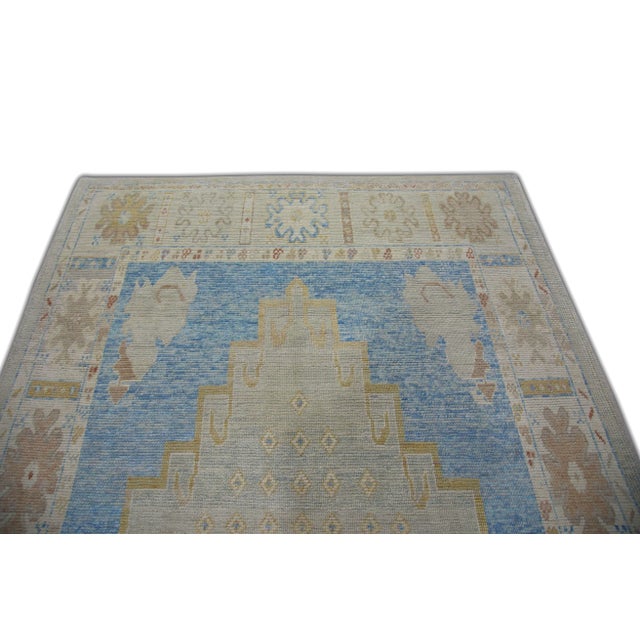 Modern Turkish Oushak Rug 6'2" x 9'1" For Sale - Image 4 of 7