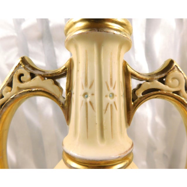 Beige 1940s Royal Rudolstat Vase or Jug With Reticulated Trim For Sale - Image 8 of 10