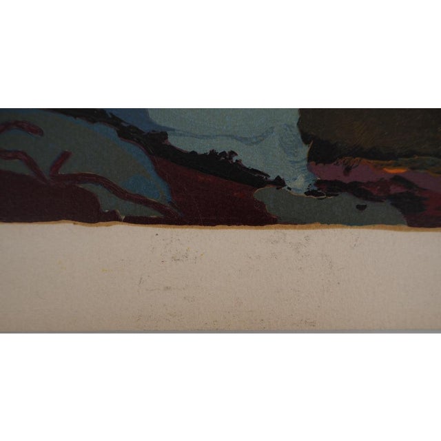 Pierre Ambrogiani, Colorful Bouquet, Original Woodcut For Sale - Image 6 of 8