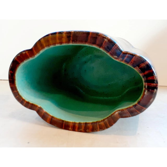 Ceramic Vintage Chinese Porcelain Faux Bois Gilt Dragon Brush Pot For Sale - Image 7 of 9