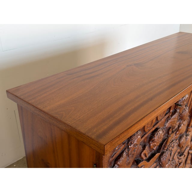 Hand-Carved Oak Storybook Cabinet by Emil Hansen, Denmark C 1950 For Sale - Image 18 of 18