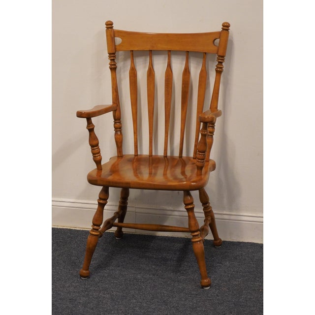 Ethan Allen Ethan Allen Heirloom Nutmeg Maple Colonial Early American Arrow Back Dining Arm Chair 10-6060a For Sale - Image 4 of 11