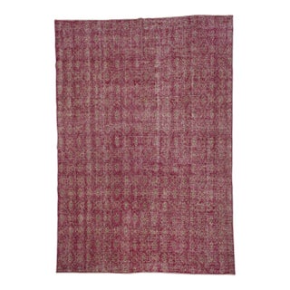 Vintage Floral Turkish Deco Rug - 7' x 10'2" For Sale