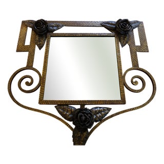 Art Deco Wrought Iron Mirror, 1930s For Sale
