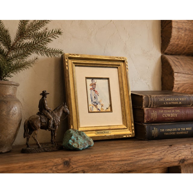 Edward Borein "Western Cowboy on Horse"Original Rare 1924 Monotype For Sale - Image 12 of 12