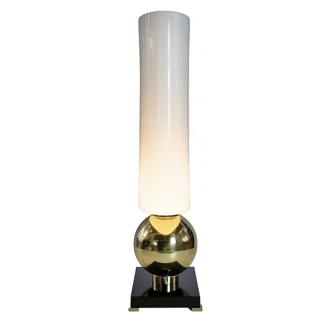 Italian Table Lamps in Brass with Murano Glass Base and Shades, Set of 2 For Sale - Image 3 of 10