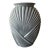 Art Deco Revival Ribbed Wrapped Art Glass Vase Vintage Gray Inspired by Plissé Glass For Sale
