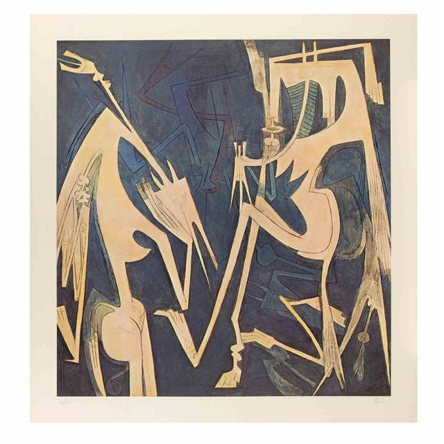 Untitled is a modern artwork realized by Wifredo Lam in 1970s. Colored lithograph on paper. Hand monogrammed in the right...