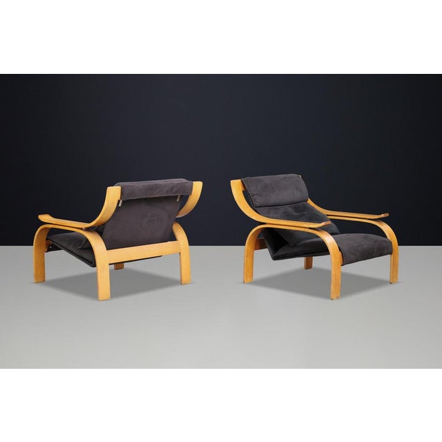 Wood Woodline Lounge Chairs attributed to Marco Zanuso for Arflex, Italy, 1960s, Set of 2 For Sale - Image 7 of 11
