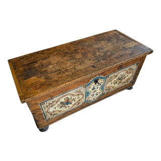 Tyrolean Rustic Hand-Painted Chest For Sale