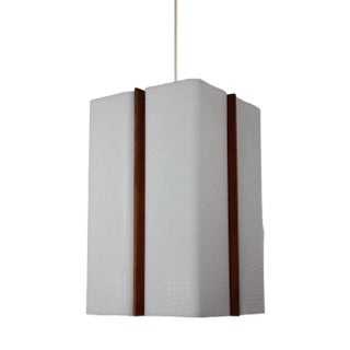 Acrylic Glass and Teak Ceiling Light attributed to Rupert Nikoll, 1950s For Sale