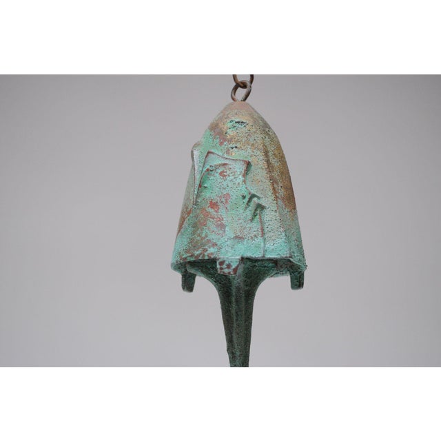 Green Vintage Multi-Color Bronze Bell / Wind Chime by Paolo Soleri for Arconsanti For Sale - Image 8 of 12