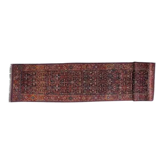 Early 20th Century Antique Bijar Runner Rug - 3′3″ × 15′4″ For Sale