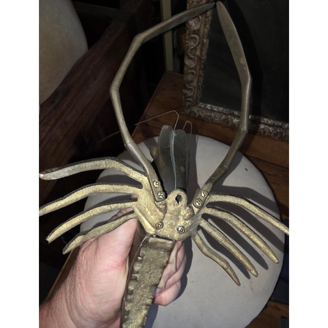 Mid-Century Modern Vintage Solid Brass Crawfish For Sale - Image 3 of 9