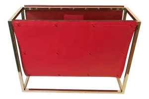 Vintage Red Chrome Global Views Magazine Caddy Rack