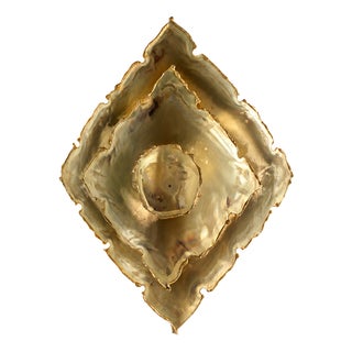 Brutalist Torch-Cut Brass Wall Light by Svend Aage Holm-Sørensen, 1960s For Sale