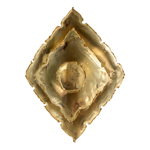 Brutalist Torch-Cut Brass Wall Light by Svend Aage Holm-Sørensen, 1960s For Sale