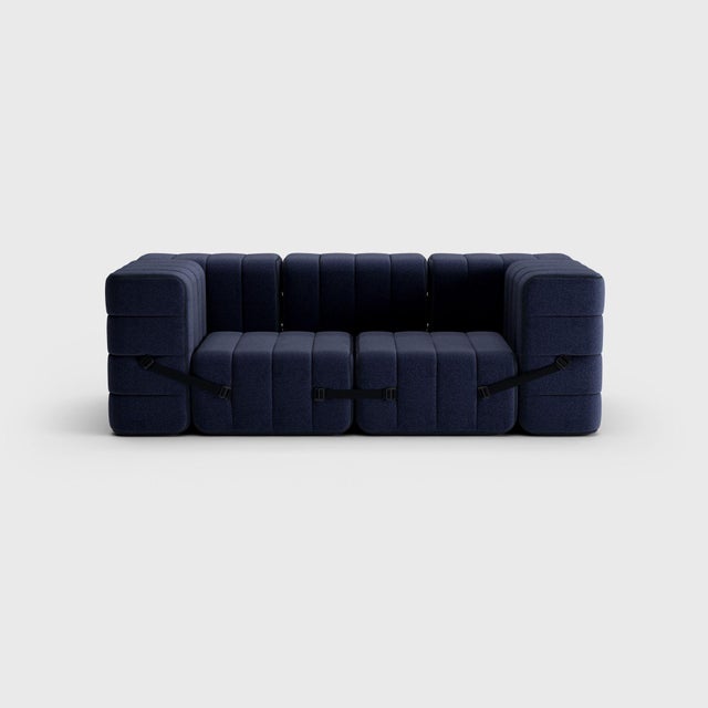 Not Yet Made - Made To Order Curt Modular Set - Flexible 2-Seater with Armrests - Dama - 0048 (Dark Blue) by Ambivalenz, Set of 7 For Sale - Image 5 of 5