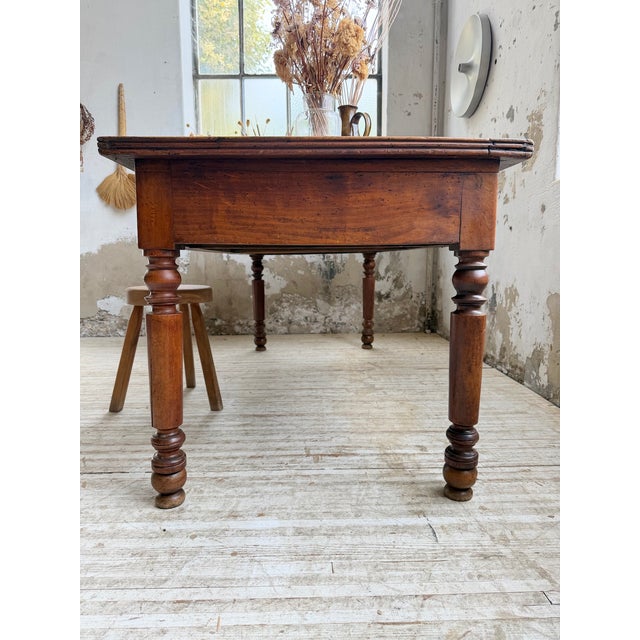 Antique Farmhouse Table in Walnut, 1900s For Sale - Image 13 of 18