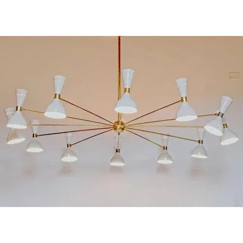 Not Yet Made - Made To Order Twelve Arms Natural Patina Brass Chandelier by Angelo Lelli For Sale - Image 5 of 13