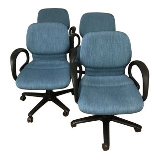 Reupholstered Steelcase Office Chairs - Set of 4 For Sale