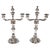 Antique Vienna 3-Flame Biedermeier Silver Candleholders, 1857, Set of 2 For Sale