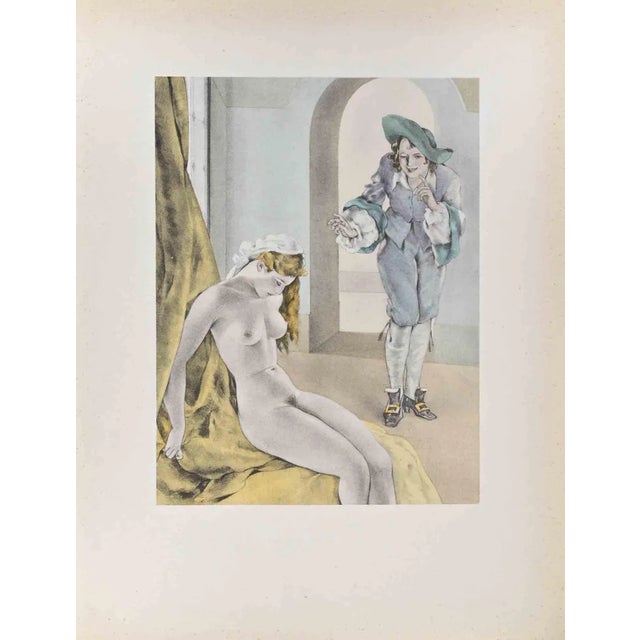 Umberto Brunelleschi, The Courtship, Lithograph, 1930s For Sale