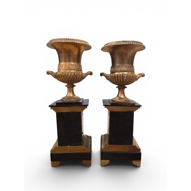 Antique Gilt and Patinated Bronze Vases, 1880, Set of 2 For Sale - Image 9 of 11