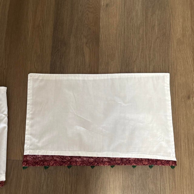 Burgundy Artisan Privacy Panels Lined Beaded Handmade For Sale - Image 4 of 11