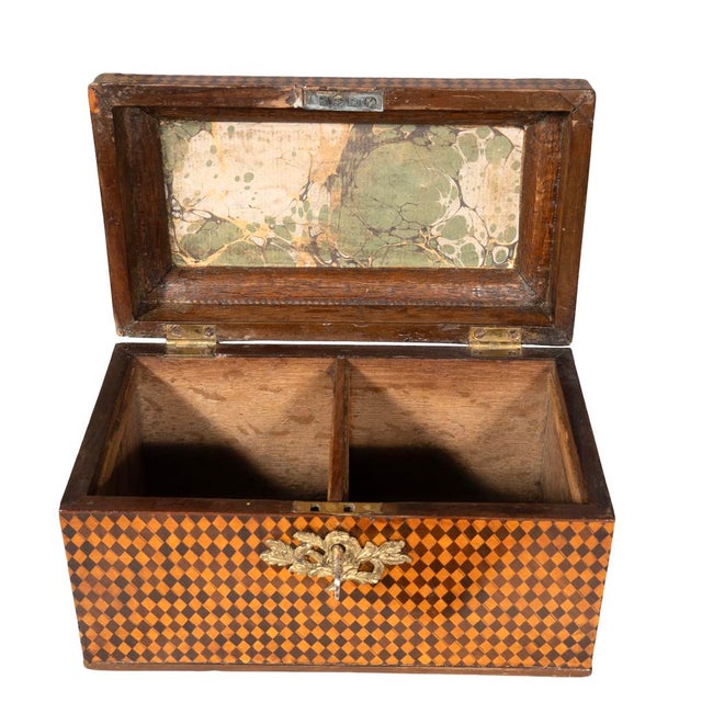 Fine George III Parquetry Teacaddy For Sale - Image 9 of 10