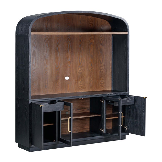 Marlow Black Wood Entertainment Center For Sale In Los Angeles - Image 6 of 9