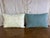 Textile Pair of Custom Printed Linen Lumbar Pillows in Faded Aqua Baroque Damask For Sale - Image 7 of 10