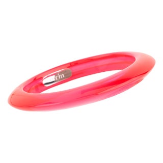 Miriam Salat Candy Translucent Resin and Sterling Silver summer bangle For Sale