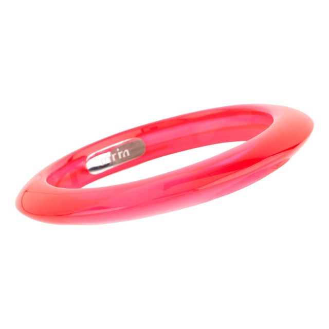 Miriam Salat Candy Translucent Resin and Sterling Silver summer bangle For Sale