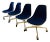 1960's Fiberglass and Blue Fabric Swivel Chairs by Eames for Herman Miller - Set of 4 For Sale