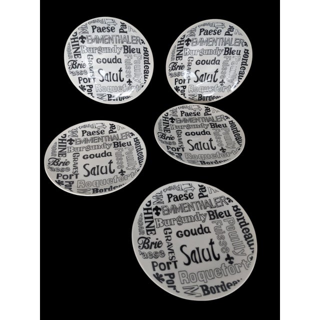 Mid-Century Modern Mid Century Modern Fine Cheeses Charcuterie Plates-Set of 5 For Sale - Image 3 of 10