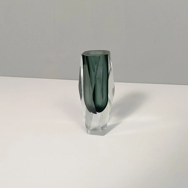 Gray Murano glass vase, 1970s. Gray Murano glass vase from the I Sommersi series. Good condition with present defects....