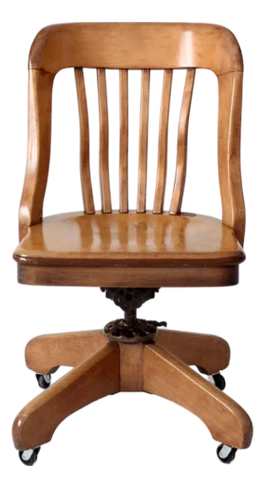 Antique Spritzer's Wood Swivel Desk Chair