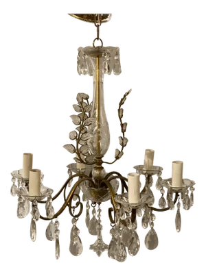 1930s French Bagues Six Lights Chandelier