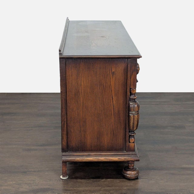 1990s Vintage Wood Carved Sideboard For Sale - Image 5 of 9