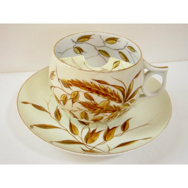Late 19th Century Antique Hand-Painted Mustache Cup & Saucer Set- 2 Pieces For Sale - Image 5 of 5